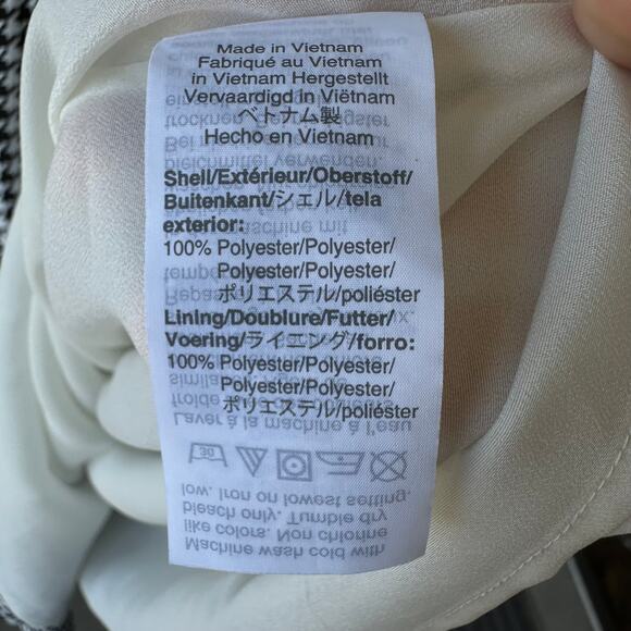 J.Crew Houndstooth Midi Dress 10 Black White Thanksgiving Fall Cottagecore Mod - Picture 7 of 8